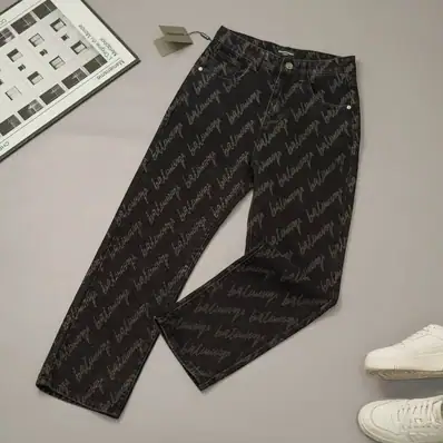 Balenciaga Logo Print Jeans — jeans, real photo