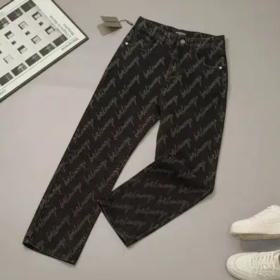 Balenciaga Logo Print Jeans — jeans, real photo