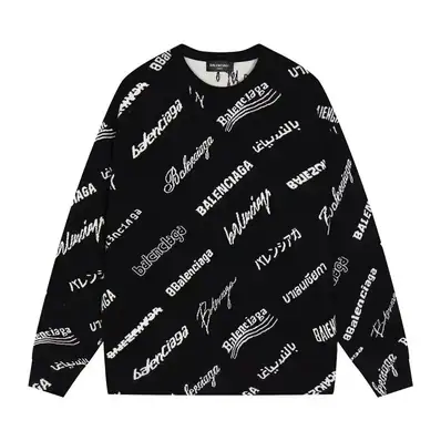 Balenciaga Logo Print Sweater — knitwear, real photo