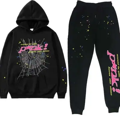 Sp5der Hoodie & Jogger Set — tracksuit, real photo