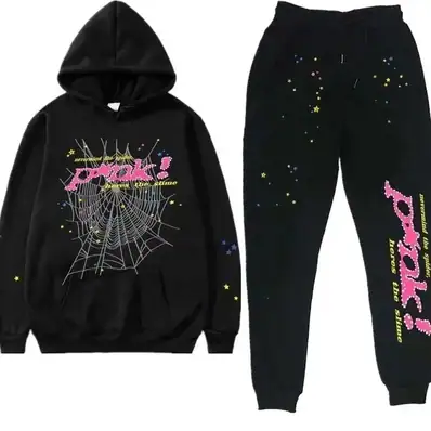 Sp5der Web Hoodie & Jogger Set — tracksuit, real photo